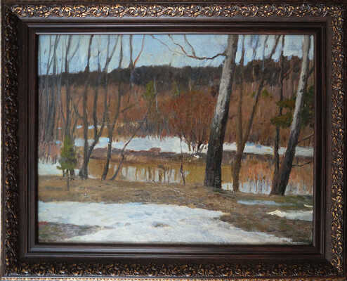 Петров Алексей Александрович. Ранняя весна. Пейзаж (на оборотной стороне эскиз к картине «Борис Годунов»)